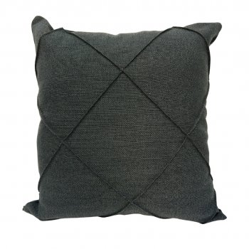 Capa P/ Almofada Linho Cinza Escuro Drapeada - 45x45cm