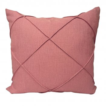 Capa P/ Almofada Linho Rosa Seco Drapeada - 45x45cm