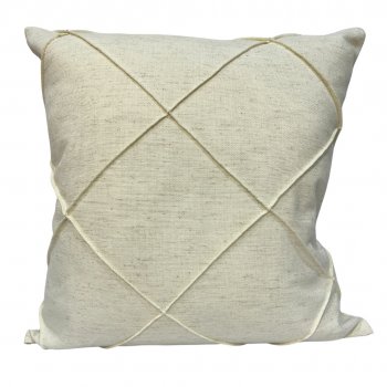Capa P/ Almofada Linho Off White Drapeada - 45x45cm