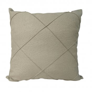 Capa P/ Almofada Linho Bege Claro Drapeada - 45x45cm