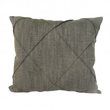 Capa P/ Almofada Linho Cinza Claro Drapeada - 45x45cm