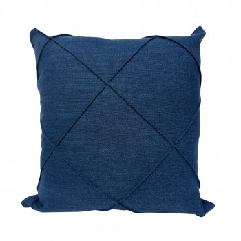 Capa P/ Almofada Linho Azul Marinho Drapeada - 45x45cm