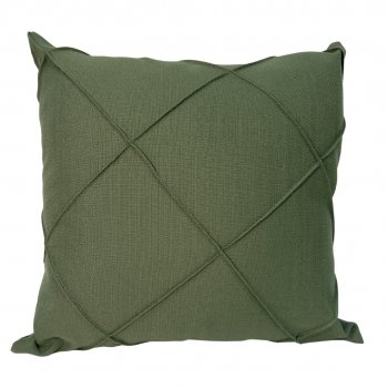 Capa P/ Almofada Linho Verde Drapeada - 45x45cm