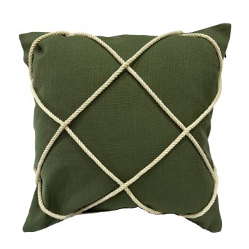 Capa P/ Almofada de Linho Verde com Cordão - 45x45cm