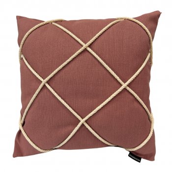 Capa P/ Almofada de Linho Rosa Seco com Cordão - 45x45cm