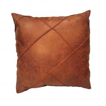 Capa P/ Almofada Corino Terracota Drapeada - 45x45cm