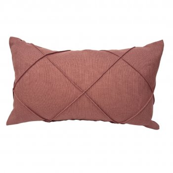 Capa P/ Almofada Linho Rosa Seco Drapeada - 30x50cm