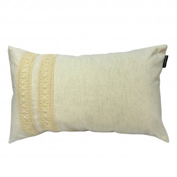 Capa P/ Almofada de Linho Off White com Renda Dupla - 30x50cm