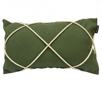 Capa P/ Almofada de Linho Verde com Cordão- 30x50cm