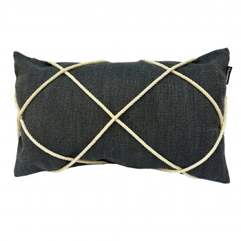 Capa P/ Almofada de Linho Cinza Escuro com Cordão - 30x50cm