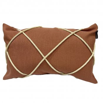 Capa P/ Almofada de Linho Rosa Seco com Cordão - 30x50cm