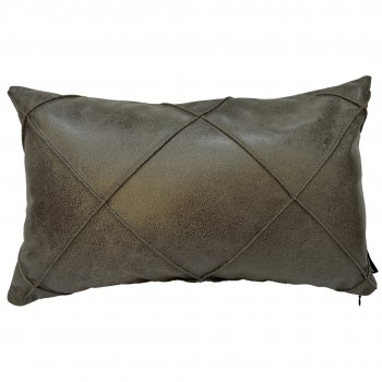 Capa P/ Almofada de Corino Cinza Escuro Drapeada - 30x50cm