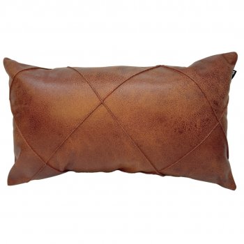 Capa P/ Almofada de Corino Terracota Drapeada - 30x50cm