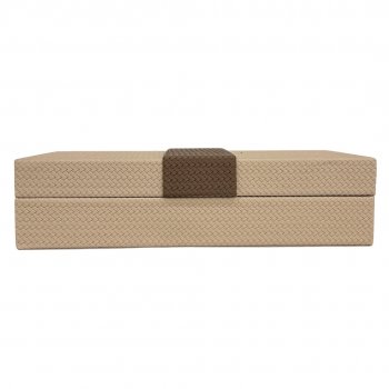 Caixa Organizadora Bege c/ Marrom - 30cm