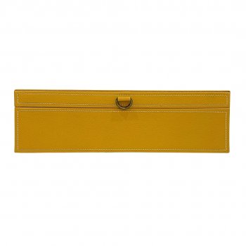 Caixa Organizadora Retangular de Couro Mostarda - 35cm