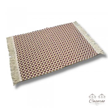 Tapete de Porta Pilão 70x48cm - Caramelo e Vinho