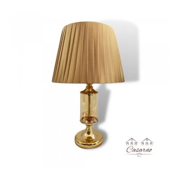 Abajur de Mesa Dourado com Base de Acrílico